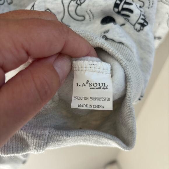 LA Soul All Over Cat Print Pullover Sweatshirt Size Large - Picture 5 of 6